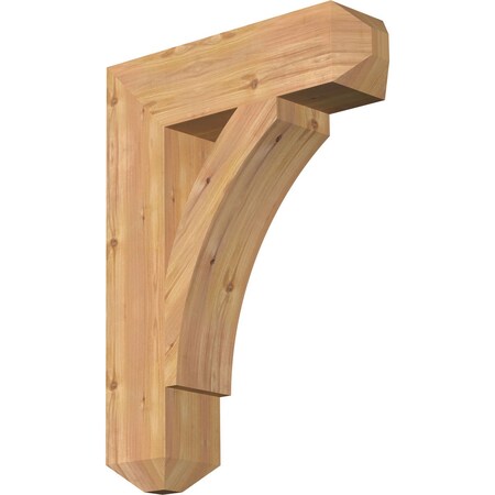 Ekena Millwork Thorton Craftsman Smooth Bracket, Western Red Cedar, 5 1/2"W x 22"D x 30"H BKT06X22X30THR04SWR